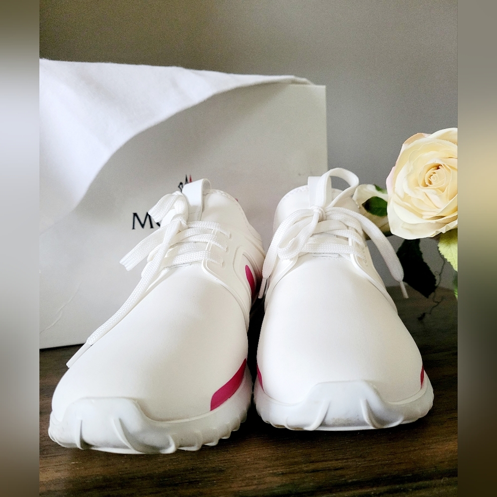 Moncler Meline Scarpa Women's Lightweight Sneakers White/Pink EU 38 US 8 - Picture 14 of 16